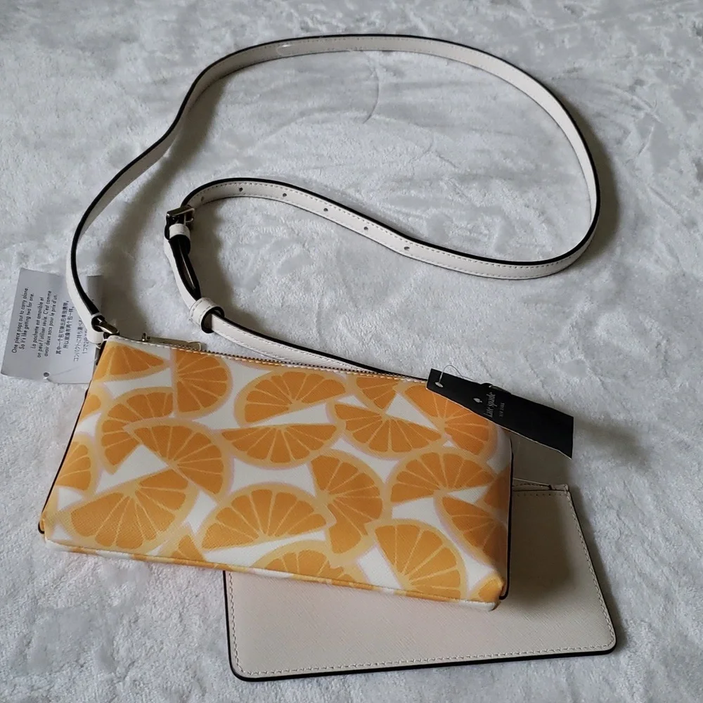 Kate Spade Sadie Orange Slice Printed Mini‎ Crossbody Bag.